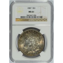 1887 MORGAN DOLLAR NGC MS-61