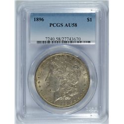 1896 MORGAN DOLLAR PCGS AU-58