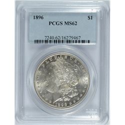 1896 MORGAN DOLLAR PCGS MS-62