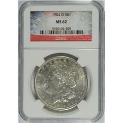 1904 MORGAN DOLLAR NGC MS-62 (LABELED A O MINT)