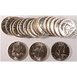 ORIGINAL GEM BU ROLL ( 20 ) COINS 1955 FRANKLIN HALF DOLLAR ROLL