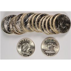 ROLL OF GEM BU 1959 AND 1959-D FRANKLIN HALF DOLLARS