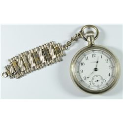 MENS OPEN FACE NEW ERA WATCH CO. 18 SIZE SILVER POCKET WATCH, RUNNING CIRCA 1900