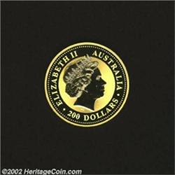 Elizabeth II Gold 200 Dollars/2 Ounces 2001, Tree snake design. Choice proof. Important notice: We e