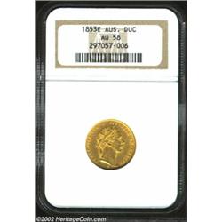 Franz Joseph Gold Ducat 1853E, KM2263, AU58 NGC. Important notice: We expect to be auctioning lots a