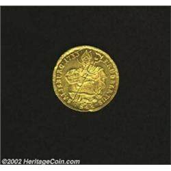 Salzburg. Leopold Anton Gold Trade Ducat 1733, KM323, Choice AU, most attractive for the grade and t