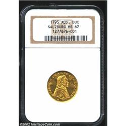 Salzburg. Hieronymus Gold Trade Ducat 1795M, KM463. MS62 NGC. Important notice: We expect to be auct