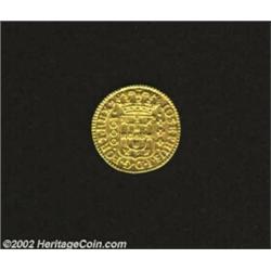 Joseph I Gold 1000 Reis 1752, KM162.1, Sharp AU, full mint luster.Ex: Stack's August 24/28, 1976, lo