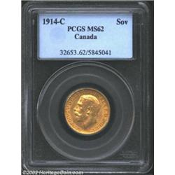 George V Gold Sovereign 1914C, MS62 PCGS. Scarce date. Important notice: We expect to be auctioning.