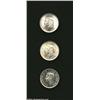 George VI Uncirculated 10 Cents including: 1943, 1944, and 1945, KM34, two with light golden toning.
