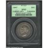 Image 1 : George VI Specimen 50 cents 1947 Curved 7, Head left/Crowned arms with date and value, KM-36, SP63 P