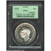 George VI Mirror Specimen Dollar 1939, KM37, SP63 PCGS, the obverse is mostly brilliant with a curio