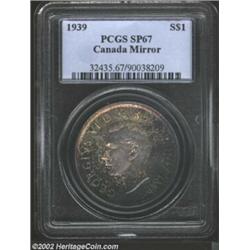 George VI Mirror Specimen Dollar 1939, KM38, SP67 PCGS, a limited quantity of Specimen Royal Visit c