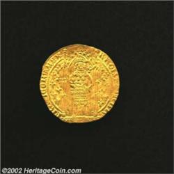 Charles V Gold Franc a Pied ND (1364-1380), Fr.284, Choice AU, with excellent sharpness save for a s