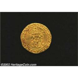 Charles VIII Gold Ecu D'or au Soleil ND (1483-1498), Friedberg 318. Very Fine. Important notice: We.