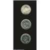 George VI Dollars (3) including: 1939 KM38 Royal Visit Choice Toned UNC, and 1946 (2), both prooflik