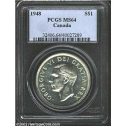 George VI Dollar 1948, KM46, MS64 PCGS, brilliant and a particularly Choice example of this key issu