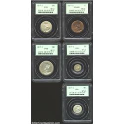 Newfoundland. George V Specimen Set 1917C, Individually graded by PCGS as follows: Cent SP64RB, 5 Ce