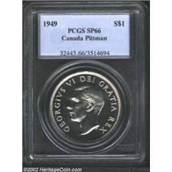 George VI Specimen Newfoundland Commemorative Dollar 1949, Head left/Canoe with date and value, KM-4