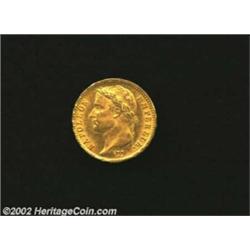 Napoleon Empereur Gold 20 Francs 1810A, KM695.1, Choice Brilliant UNC, rare grade for this heavily c