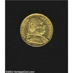 Louis XVIII Gold 20 Francs 1814A, KM706.1, Lustrous Nearly XF, few surface marks. Important notice:.