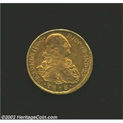 Ferdinand VII Gold 8 Escudos 1813/2-FJ, KM78, Bold XF+, very strong details and considerable mint lu