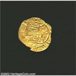 Carlos II gold 2 escudos 1687 NR-PG, Cal-119, KM-14, VF/XF with minor reverse incrustation and a ful