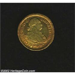 Carlos IIII Gold Escudo 1797P-JF, KM56.2, XF, rich old-time toning.Ex: Bebee's 1955 ANA Sale, lot 12