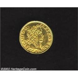 Louis XIII Gold 1/2 Louis D'or 1641A, KM125, star after legend on reverse, Superb XF-AU, a choice ex