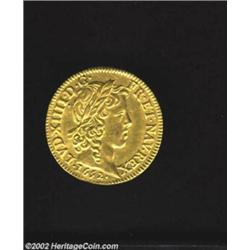 Louis XIIII Gold Louis D'or 1652A, KM157.1, Superb AU-UNC, very nearly Mint State. From the Hans A..