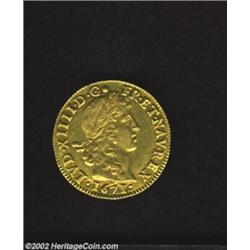 Louis XIIII Gold Louis D'or 1671L, KM200.6, AU with lovely toned luster.Ex: Stack's December 9/10, 1