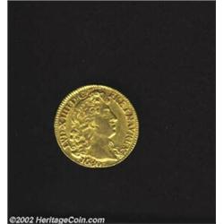 Louis XIIII Gold Louis D'or 1680A, KM236.1, Nearly XF, considerable mint luster and attractive detai