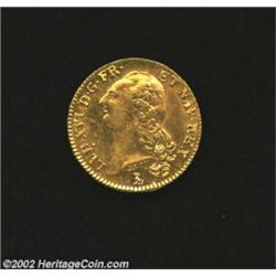 Louis XVI Gold 2 Louis D'Or 1786T, KM592.14, Extremely Fine with minor planchet flaws. Important not