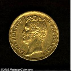 Louis Philippe I Gold 20 Francs 1831A, KM739.1, VF+. Important notice: We expect to be auctioning lo