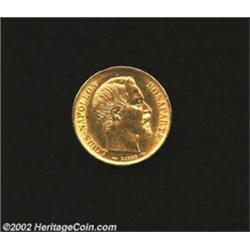 Napoleon III Gold 20 Francs 1852A, KM774, AU, lightly cleaned. Scarcer one-year type. Important noti