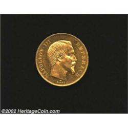 Napoleon III Gold 50 Francs 1856A, KM785.1, Choice AU, a nice sharp example of this popular denomina