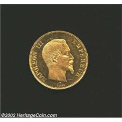 Napoleon III Gold 100 Francs 1857A, KM786.1, Choice BU, scintillating luster. Tiny flaw above the 7.