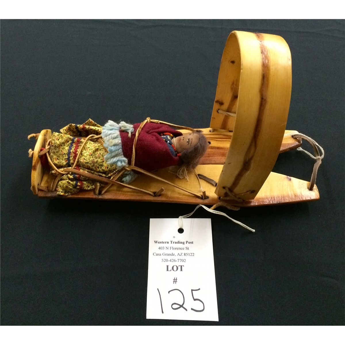Miniature Vintage Navajo Cradleboard and Doll