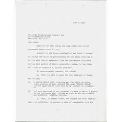 Milton Berle – Signed Contract (Historical!!!)