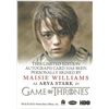 Image 2 : Maisie Williams (Game of Thrones) – Signed Chase Card