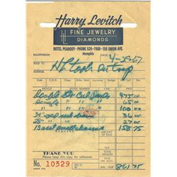 Elvis Presley – 1967 Jewelry Receipt (Lot 2)