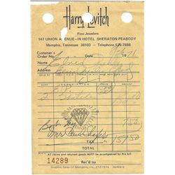 Elvis Presley – 1971 Watch Receipt
