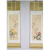 Image 2 : Set of 4 Chinese Paintings Flowers & Birds Scroll