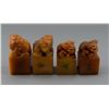 Image 1 : Set of 4 Chinese Shoushan Stone Dragon Seals