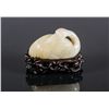Chinese Fine White Hardstone Carved Swan