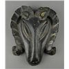 Chinese Carved Black Jade Inkstone of Ram Head