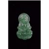 Chinese Emerald Green Jadeite Kwanyin Pendant