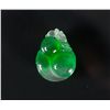Chinese Green Jadeite Double Gourd Carved Pendant