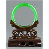 Image 1 : Fine Chinese Emerald Green Jadeite Carved Bangle