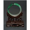 Image 1 : Translucent White & Emerald Green Jadeite Bangle